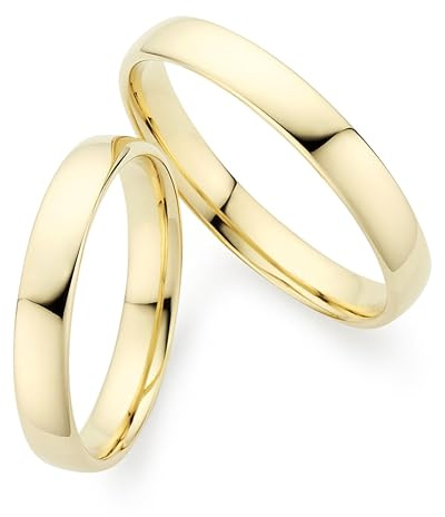 123traumringe Eheringe in 333 Gelbgold I Partnerringe mit Gravur & Etui I Gravierbare Eheringe mit Ringgröße 50-72 mm I Edle Verlobungsringe in 3 mm Breite & 1,3 mm Stärke I P21