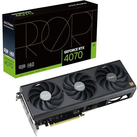 ASUS ProArt GeForce RTX 4070 12GB GDDR6X Gaming Grafikkarte (NVIDIA GeForce RTX4070, DLSS 3, PCIe 4.0, 1x HDMI 2.1a, 3X DisplayPort 1.4a, PROART-RTX4070-12G)