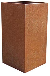 VIVANNO Blumenkübel Pflanzkübel Pflanzsäule Cortenstahl Metall Eckig Block, Rostbraun (30x30x60 cm)