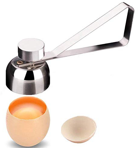 Egg Cracker Topper,Stainless Steel Egg Opener Egg Topper Cutter Shell Remover Poached Egg Separator Egg Whacker Egg Hammer Touch Kitchen Cutter Tool for Raw/Soft/Hard Boiled Egg (Cup Diameter 0.98 in)