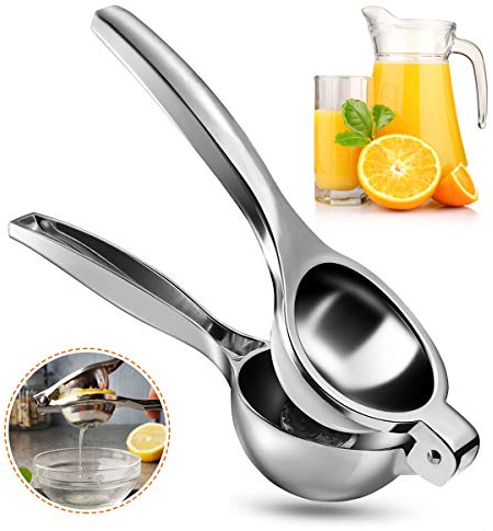 Vockvic Exprimidor Limón, Exprimidor Manual de Acero Inoxidable, Anticorrosivo Prensa de Mano Jugo de Clip Fruta, Exprimidor para Limones, Limas, Naranjas