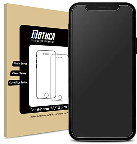Mothca Matte Screen Protector for iPhone 12/ iPhone 12 Pro (1 Pack), Tempered Glass film Anti-Glare & Anti-Fingerprint, Case Friendly, Easy Install Bubble Free -Smooth as Silk,6.1inch (2020)
