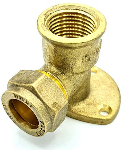 15mm x G1/2 Femmina Montaggio Parete Gomito Tubo Raccordi Compressione Ottone