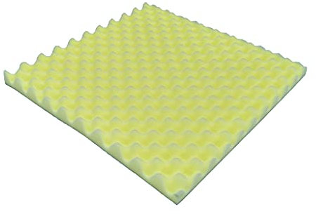 Pannello fonoassorbente, materiale di isolamento acustico, materiale in schiuma ondulata, silenziatore, cuscinetti in schiuma per isolamento acustico, piastra autoadesiva per ufficio (Yellow, 3 pezzi)