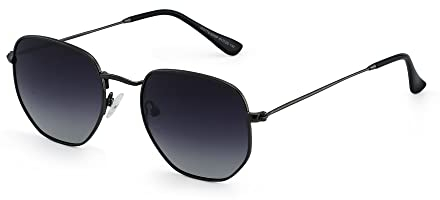 JOOX Vintage Hexagonal Polarisierte Sonnenbrille für Damen Herren, Mode Kleiner Metallrahmen