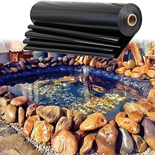 Pond Liner Underlay HDPE Fish Pond Bed Liner Impermeable Film Heavy Duty Polythene Sheeting Roll 0.2 mm Thick Waterproof Pool Membrane for Koi Ponds Water Pool Fountains Waterfall Garden,1.5x8m