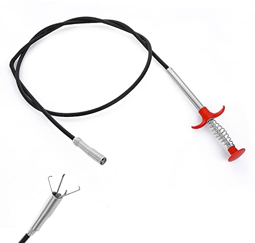 160cm Krallengreifer Abflussreiniger Spirale Einziehbaren 4 Krallen Rohrreiniger Abflussschlange Abflussspirale Bendable Abflusszange für Abflüssen Waschbecken Badewanne Abwasserkanäle Toilette