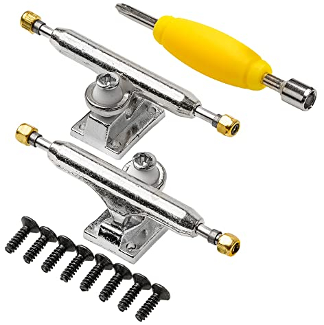 Verve Fingerboards - 32/34 mm Fingerboard Achsen Finger Skateboard Trucks (32 mm, Silber)