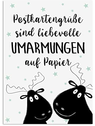 Nastami Postkarte Elch Geschenk Freundin Karte Freundschaft Geburtstagskarte (Postkartengrüße)