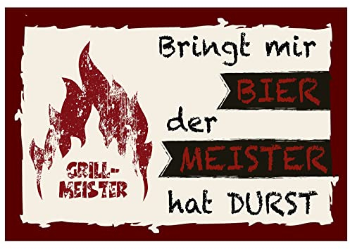 LILENO HOME Grill & BBQ Matte 75 x 120 cm (Bier Grillmeister) – como base perfecta para protección del suelo para gas y barbacoa de carbón vegetal – Esterilla protectora de suelo para barbacoas