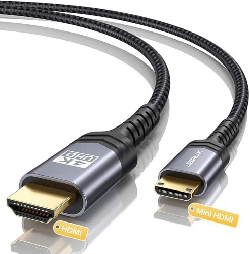 JSAUX Cable Mini HDMI a HDMI 1.8M, Mini HDMI to HDMI 4K@60Hz 2K@120Hz (gris, 4.5M)