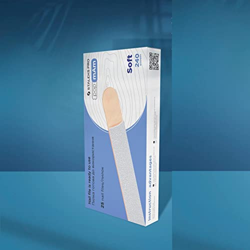 Weiße SOFT-Wechselfeilenblätter STALEKS EXPERT papmAm DWCE-20-240/25w auf Holzbasis, Körnung 240 gr