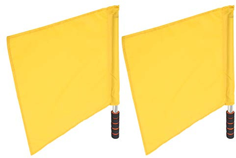 Natudeco 2 Stück Schiedsrichter Fahnen, Fußball-Schiedsrichter-Flagge, Sport-Schiedsrichter-Flagge, Sport-Hand-Flagge, Helle Linienrichter-Hand-Flagge für Professionelle Sportwettkämpfe(Gelb)