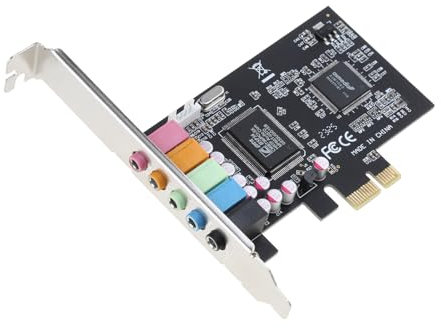 Myazs PCIe Sound Card 5.1 Internal Sound Card With Low Profile Bracket 3D Stereo PCI-e Card CMI8738 Chip 32/64 Bit 5.1 Internal Sound Card For Pc Windows 10