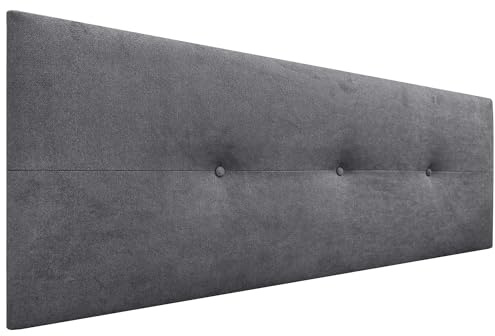 DHOME AQUALINE Pro Kopfteil aus Kunstleder oder Stoff für Kopfteile, gepolstertes Kopfteil, luxuriöses Bett (Stoff Aschgrau, 135 cm (Betten 120/135/140))