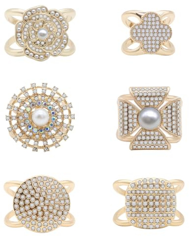 Oenothera 6 Stücke Schalring Clip, Goldene Schalschnalle, Schalring Moderner Verschluss, Schal Verschluss Ring, Für Damenschals Und Seidenschals Verwende（C）