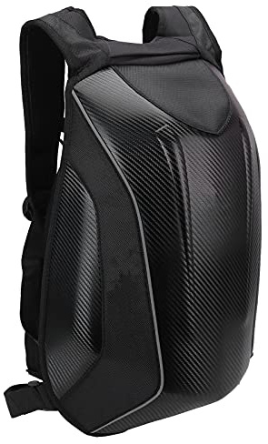 Wasserdichter Motorrad-Rucksack mit Hoher Kapazität, Hartschalen-Reittasche Herren, Ideal Radfahren, Reisen und Outdoor-Aktivitäten (rote Markierung)
