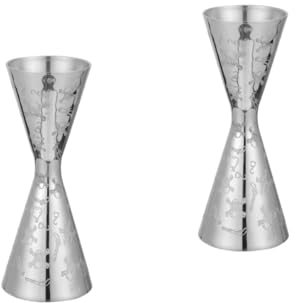 TOPBATHY 2 Pz Misuratore di vino in acciaio inossidabile durable barman jigger di misurazione della barra di metallo jigger in acciaio inossidabile strumento barra Bicchiere