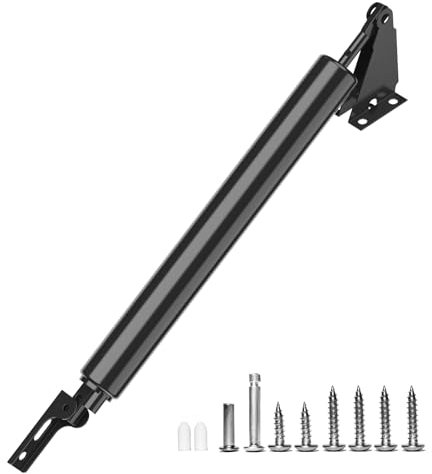 GLKEBY Storm - Chiudiporta resistente, con funzione di apertura e movimento di chiusura scorrevole, per porte tempeste, schermo nero