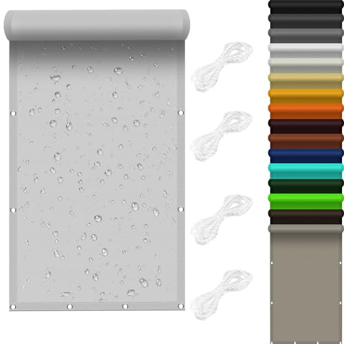 Telo Copertura Pergolato 2.5 x 3 m 98% Protezione UV Impermeabile Rettangolare Poliestere per Esterno Giardino Terrazza, Bianco
