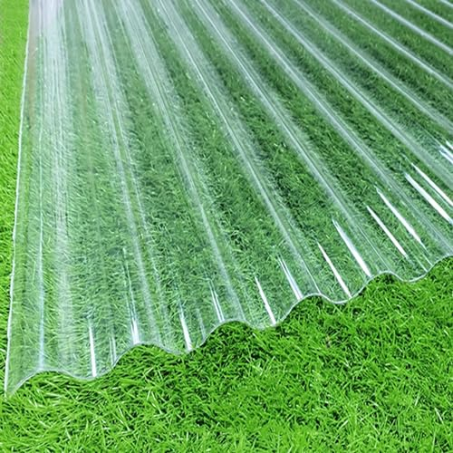 Transparente Wellplatten,1,5mm Dicke FRP-Tageslichtplatten,Dachplatten für Wintergarten,Schuppendachplatte,Gewächshausplatten,Wandblech Dachblech,mit UV-Schutz (0.9x1.2m/35x47in,9 Pcs)