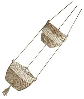 INOOMP 1satz Indoor Hängender Pflanzer Aus Geflochtenem Seegras Vielseitiger Blumentopf Für Zimmerpflanzen Dekorativ Für Jedes Zuhause