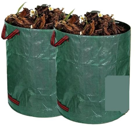 QAUUCP Garden Waste Bag Large Capacity Garden Bag Reusable Waterproof Storage Collection Container for Yard Leaf 100/200/300/400/500L Garden Waste Bags(500L)