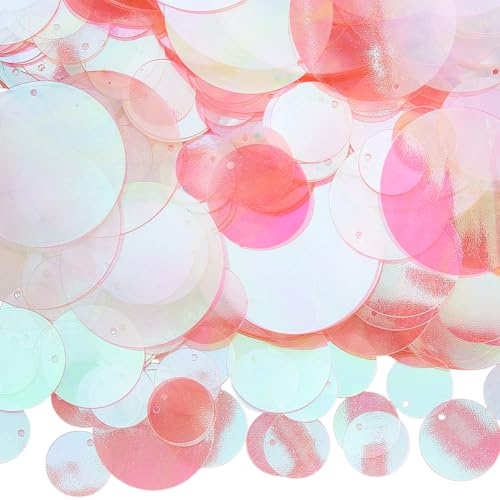 SUNNYCLUE 120 g 6 storlekar paljetter rosa platta runda paljetter bulk plast PVC iriserande applikation konst glänsande glitter hål lös dekor paljett för sömnad hantverk gör-det-själv broderi ornament