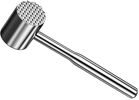 Amosfun Edelstahl Fleischhammer Fleischklopfer Werkzeug Zum Kochen Für Hähnchen Steak Rindfleisch Vielseitig Einsetzbar Zum Zerkleinern Von Nüssen EIS Und Bonbons Küche Accessoire