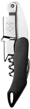 HAODUOO Abrelatas Abrelatas de Sacacorchos Profesional Estuche de Cuero Abrebotellas(Black Plastic)
