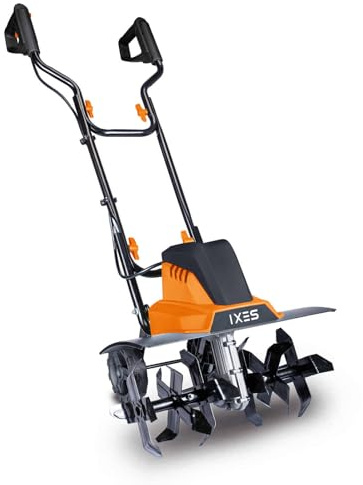 IXES Elektro Motorhacke Gartenfräse | 45cm Arbeitsbreite | Leistungsstarker 1500W 2PS Motor | 22cm Arbeitstiefe | 24 Hackmesser |Sicherheitsschalter | Bodenhacke Ackerfräse Kultivator | Transporträder