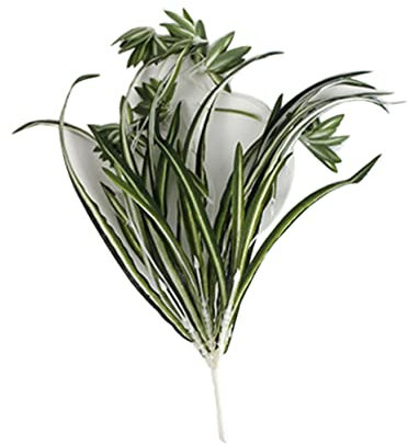 Alipis Artificial Chlorophytum Vine Bunch 65cm with Silk Leaves Plastic Foliage Bush Hanging Basket Home Party Decor 2pcs for Wall and Indoor Decoration