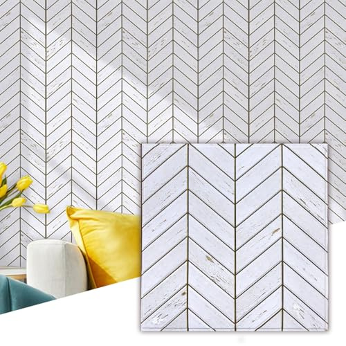Commomy 3D Wood Wallpaper Self Adhesive Wall Tiles - 10 Pcs 11.8 x 11.8
