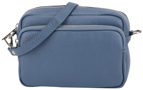 SH Leder Echtleder Umhängetasche Clutch kleine Tasche Abendtasche Alltagstasche mit Verstellbar Schultergurt 18x13cm Pia G394