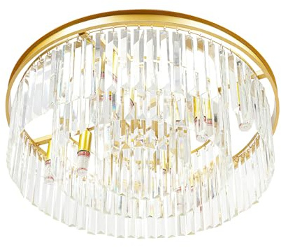 HäNgeleuchte Leuchter Antik Kristall Kronleuchtermount Leuchte Modern Deckenlicht Beleuchtung Lampe Pendelleuchte Decken Deckenlampe FüR Einen Flur Café Landhaus Arbeitszimmer Wohnzimmer Runden Gold