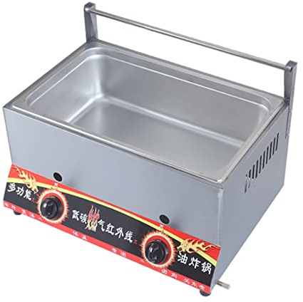 YCNLYSSR Friteuse à gaz Professionnelle, friteuse de Bureau à Double Fente en Acier Inoxydable, idéale pour Les Frites au Restaurant