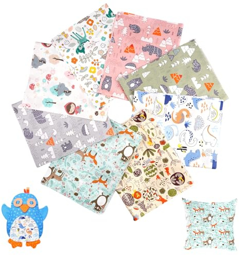 8 Pezzi Tessuto di Cotone al Metro 50x40cm Tessuto Cotone Stoffa, Stampati Tessuti e Stoffe a Metro, Tessuti Stampati Coton Stoffa Patchwork per Cucito Creativo, Fai da Te