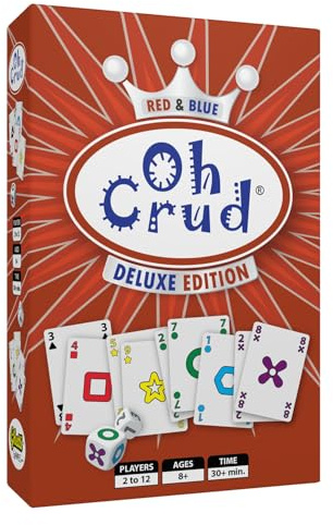 Oh Crud Deluxe Edition: A Trick-Taking Card & Dice Game for Adults & Families, Strategy Card Game for Family Game Night Fun, Easy-to-Learn & Portable Party Decks for 2-12 Players by Ghetti Games