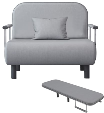 XLSBZ Bäddsoffa bäddsoffa med justerbart ryggstöd, sovfåtölj med sängfunktion, armstöd, hopfällbar stol för vardagsrum, sovrum