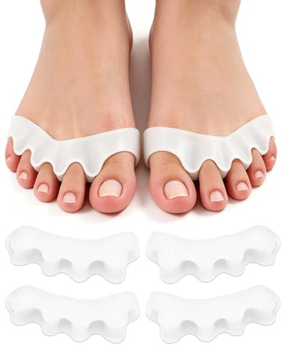 Tåseparator 4 par silikon tåseparator för damer och herrar tåavskiljare för överlappande tår Toe Spacer Hallux Valgus tåavskiljare, korrigering av klauvtår, tåavskiljare, tåseparator