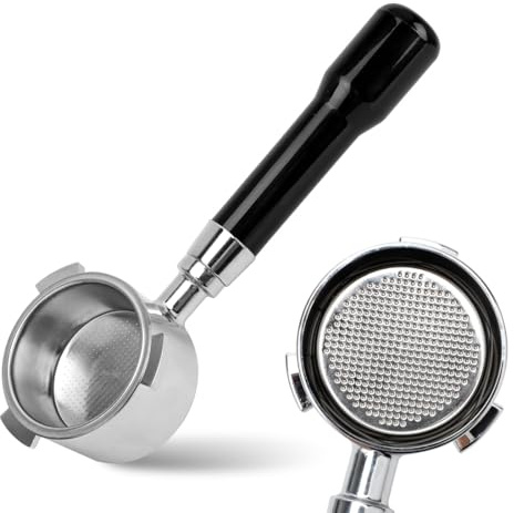 Porte-filtre sans fond 51 mm compatible avec les machines à café expresso DeLonghi Dedica EC680/EC685/EC885, porte-filtre à café avec 3 oreilles et poignée ABS et panier filtrant en acier inoxydable