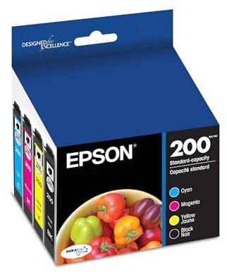 EPSON 200 DURABrite Ultra Ink Standard Capacity Black & Color Cartridge Combo Pack (T200120-BCS) Works with WorkForce WF-2520, 2530, 2540, Expression XP-200, 300, 310, 400, 410