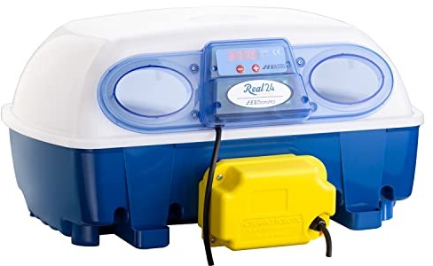 Borotto Real 24 | Brutautomat Vollautomatisch Inkubator Eier 24 oder 96 Kleine Professionelle Brutmaschine mit Automatischem Eierwendemechanismus, Temperaturregelung | Hergestellt in Italien