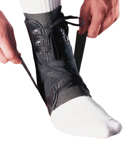 MEDIZED Sprunggelenkbandage Stabilisator Fußgelenkbandage Brace Support Schutz Schutz Sport Sicherheit Fuß Zug Steigbügel Kompressionsriemen Lacer Fußball Baseball Netball Volleyball (LARGE) (Medium)