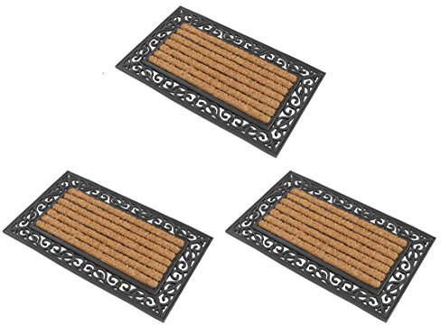 Kai Wiechmann Premium Fußmatte Gummi und Kokos eckig 3er Set 76 x 46 cm