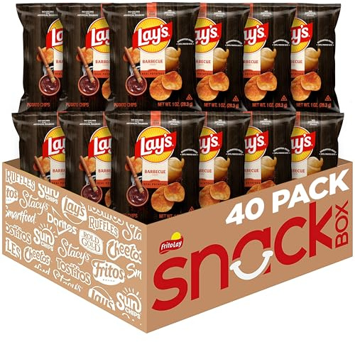 Lay's Barbecue Flavored Potato Chips, 1 oz Bags, (40 Pack) (Packaging and Formula May Vary)