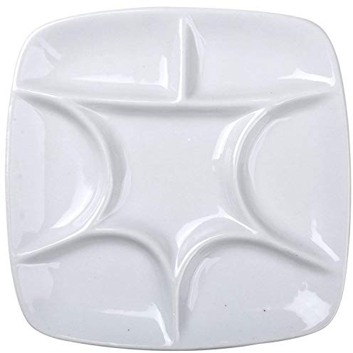 Meeden Künstler-Palette mit 7 Mulden für Aquarell, Gouache, Acryl, Öl, 14,7 cm, Weiß