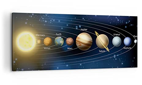 ARTTOR Leinwandbild 100x40cm Wandbild Weltraum - 3650 | Kosmos Planet Panorama Groß Wanddekoration Wohnzimmer Schlafzimmer Küche Wanddeko Wand Kunstdruck Wandkunst Wall Decor ARTTOR