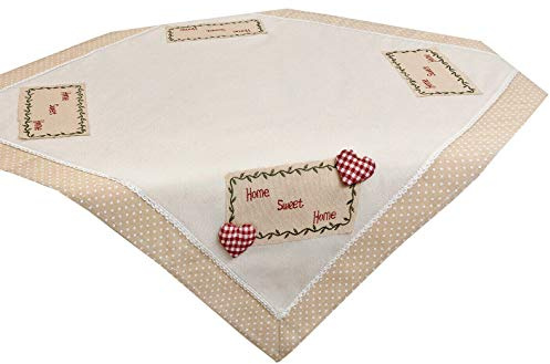 emmevi Tovaglia Cucina Runner Centrotavola Shabby Chic Tessuto Copritavolo MOD.TOVAGLIA Shabby (A) 85X85