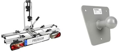 LAS 12011LAS Fahrradträger PREMIUM, für E-Bikes geeignet + EUFAB 16412 Universal Wandhalterung für Fahrradträger